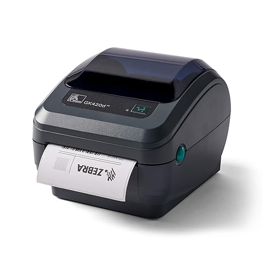 Zebra GK420d Monochrome Desktop Direct Thermal Label Printer, 5 in/s Print Speed, 203 dpi Print Resolution, 4.09" Print Width, 100/240V AC