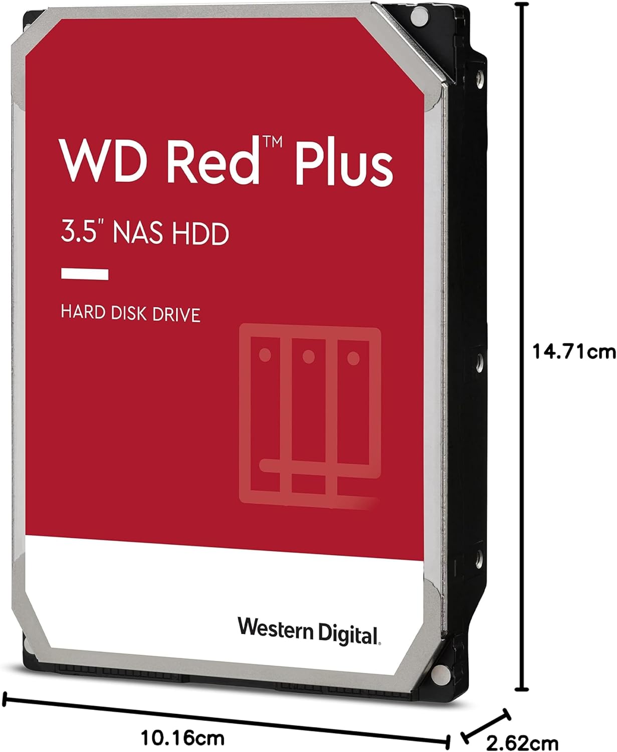 Western Digital 4TB WD Red Plus NAS Internal Hard Drive HDD - 5400 RPM, SATA 6 Gb/s, CMR, 128 MB Cache, 3.5" -WD40EFZX