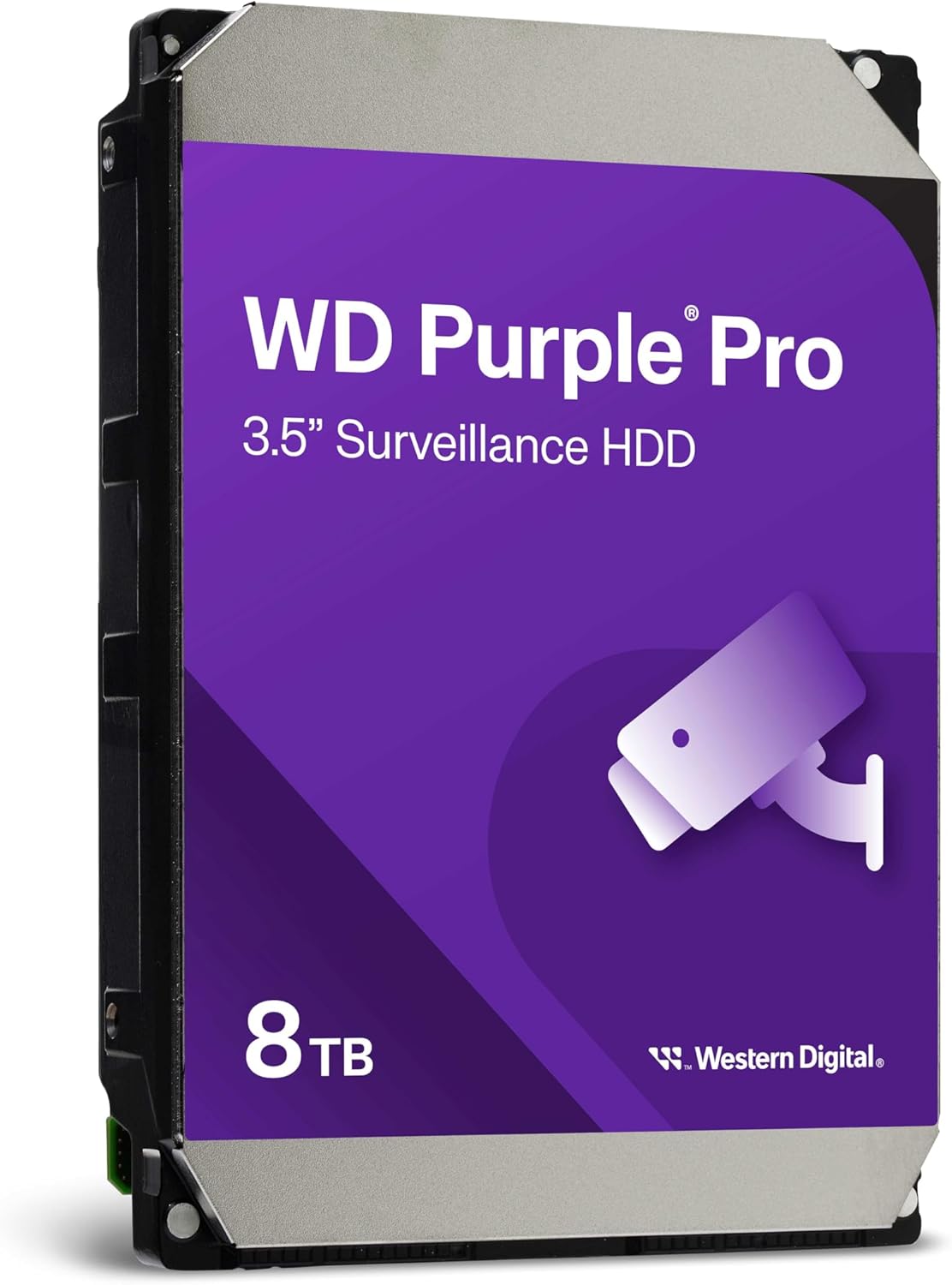 Western Digital 8TB WD Purple Pro Surveillance Internal Hard Drive HDD - SATA 6 Gb/s, 256 MB Cache, 3.5" - WD8002PURP
