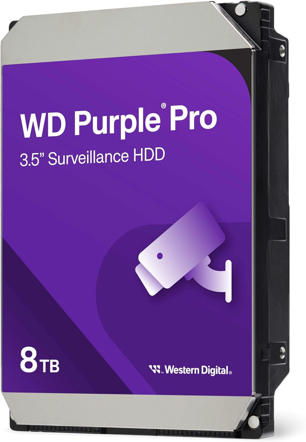 Western Digital 8TB WD Purple Pro Surveillance Internal Hard Drive HDD - SATA 6 Gb/s, 256 MB Cache, 3.5" - WD8002PURP