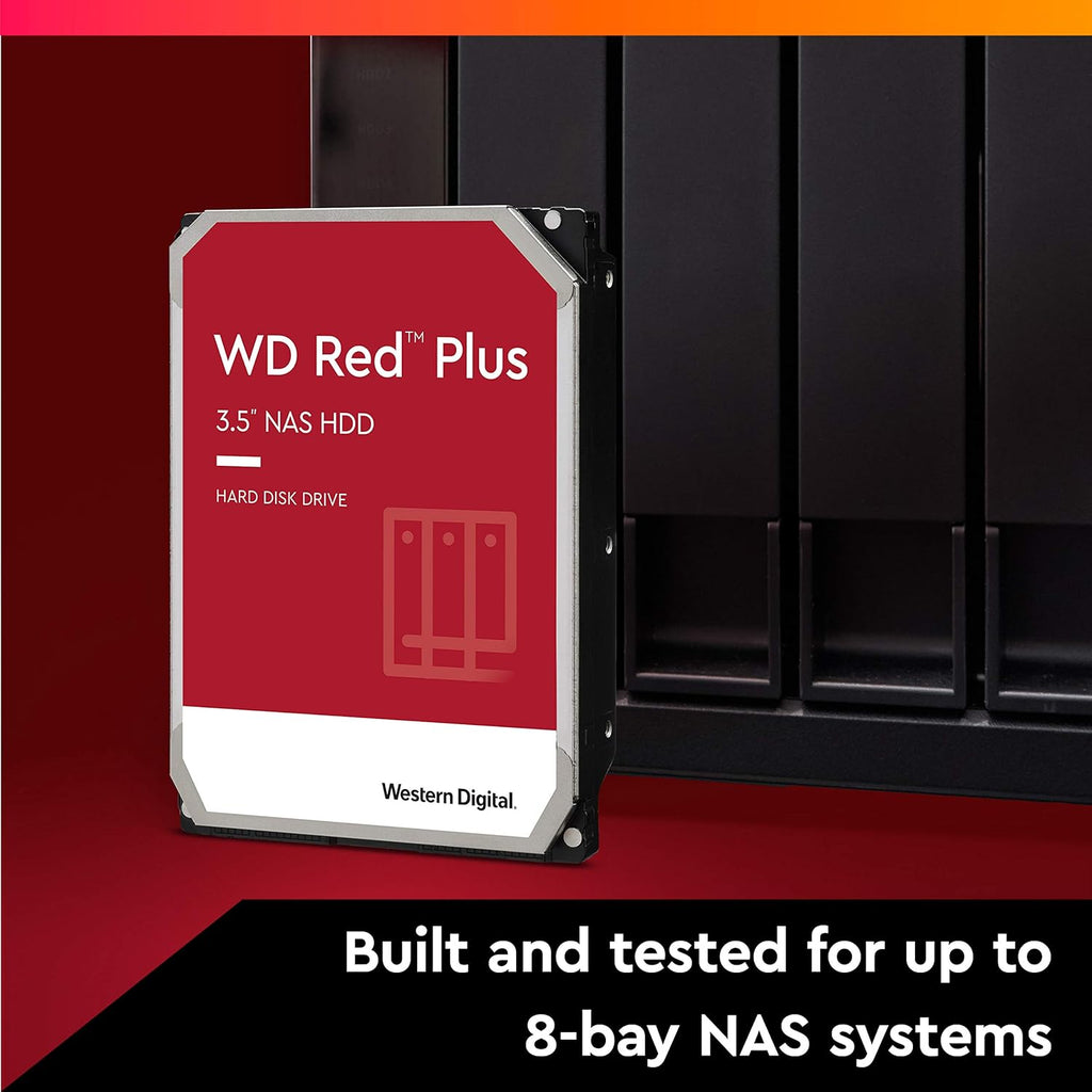 Western Digital 3TB WD Red Plus NAS Internal Hard Drive HDD - 5400 RPM, SATA 6 Gb/s, CMR, 64 MB Cache, 3.5" - WD30EFRX