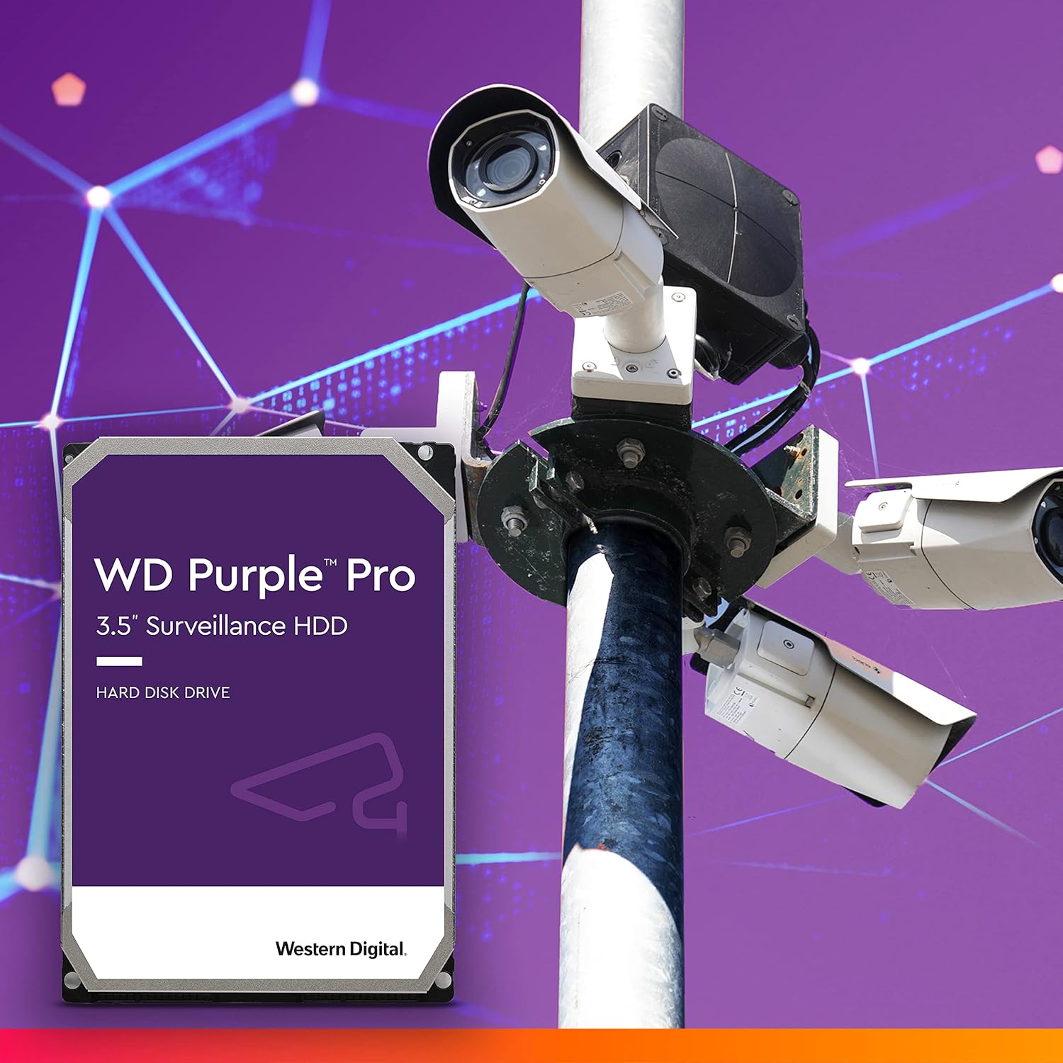 Western Digital 10TB WD Purple Pro Surveillance Internal Hard Drive HDD - SATA 6 Gb/s, 256 MB Cache, 3.5" - WD101PURP
